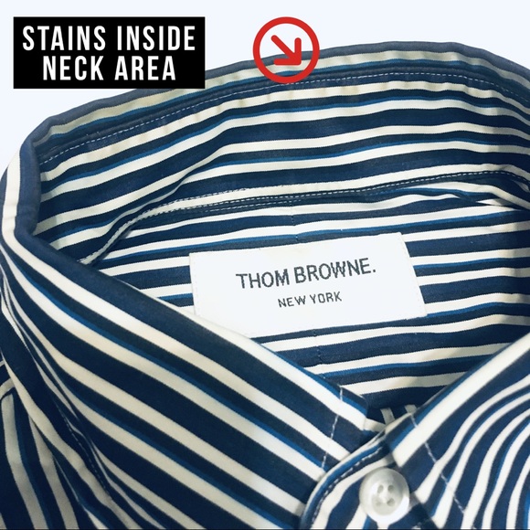 Thom Browne Navy Stripe Casual Shirt (XXS) - Picture 4 of 8